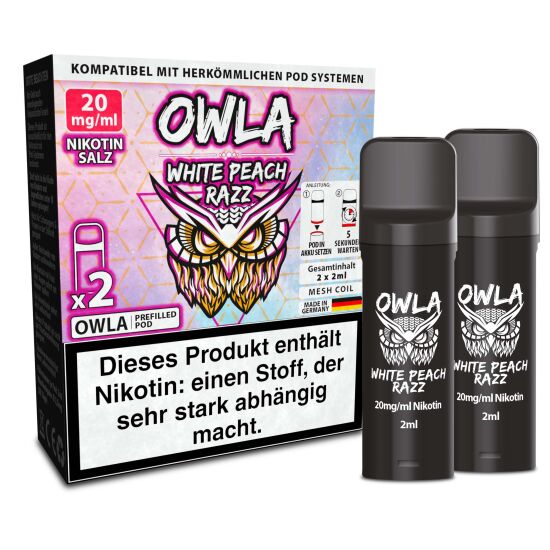 2x OWLA Pod 2ml - White Peach Razz 20 mg