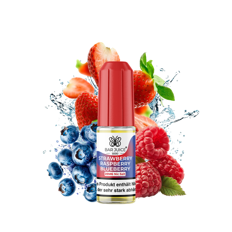 Bar Juice 5000 Nic Salt Liquid 10 ml Strawberry Raspberry Blueberry 20 mg