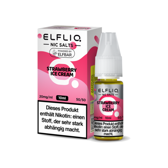 ELFLIQ Nikotinsalz Liquid Strawberry Ice Cream 10 ml