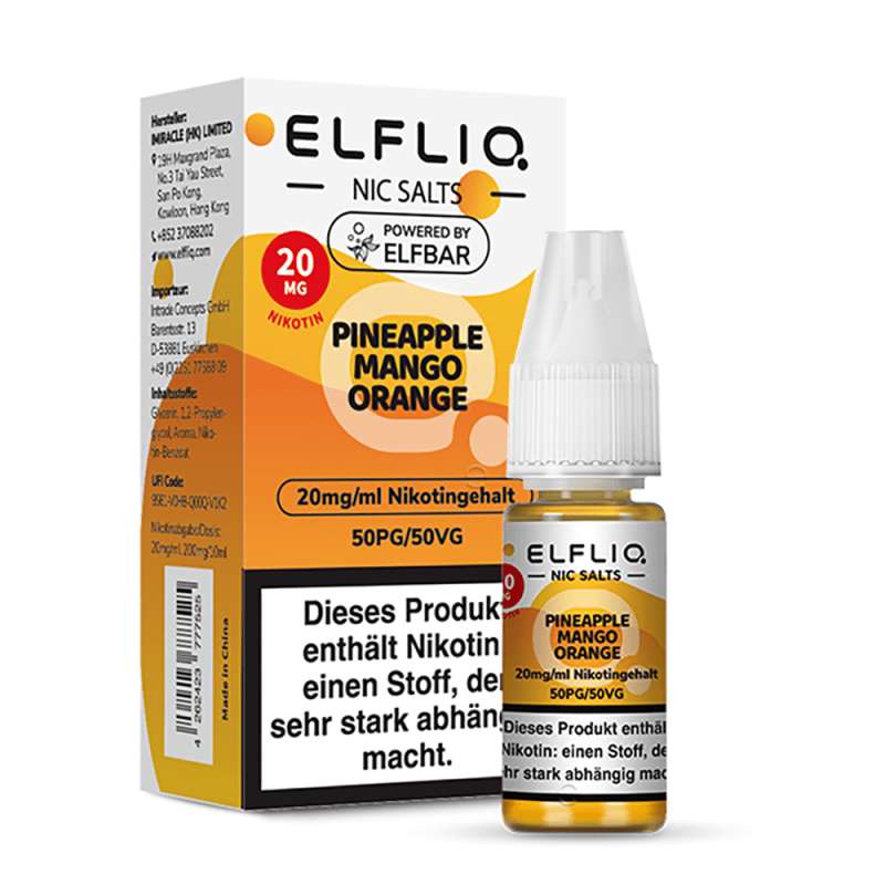 ELFLIQ Nikotinsalz Liquid Pineapple Mango Orange 10 ml