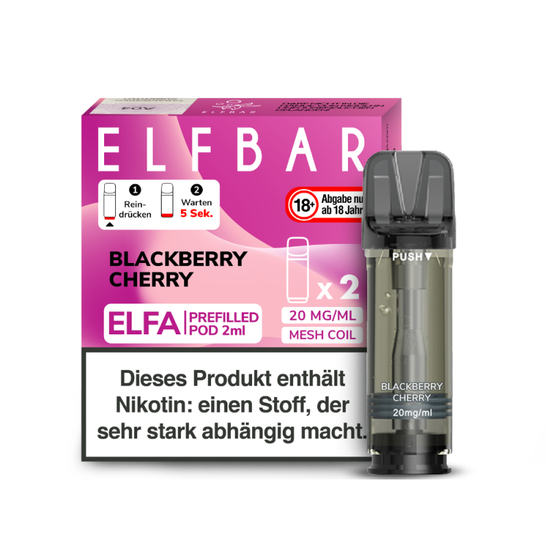 Elf Bar Elfa Pod 20 mg (2 Stück Pro Packung) Blackberry Cherry