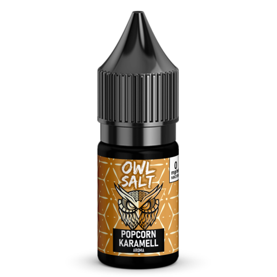 Liquid Popcorn Karamell Aroma - OWL SALT 10 ml 0 mg