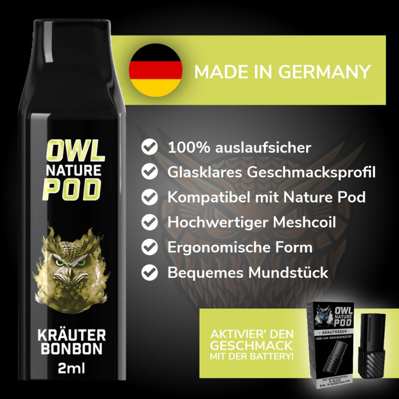 Kräuterbonbon Pod - Prefilled Pod 2 ml (Kompatibel mit OWL Nature Pod & Ultrapod)