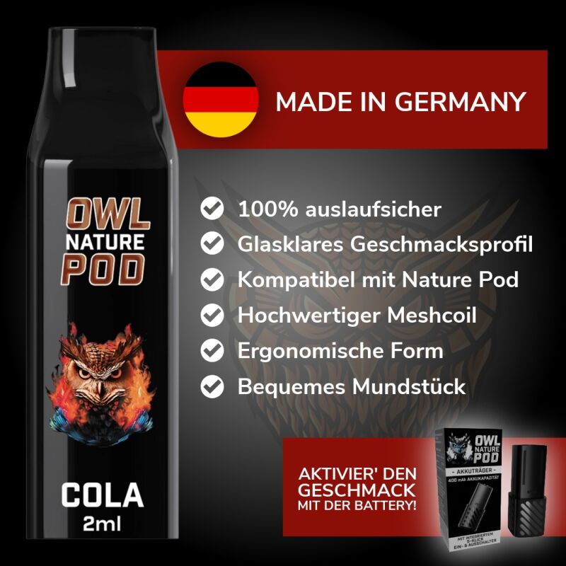Cola Pod - Prefilled Pod 2 ml (Kompatibel mit OWL Nature Pod & Ultrapod)
